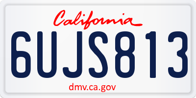 CA license plate 6UJS813