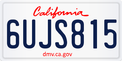 CA license plate 6UJS815