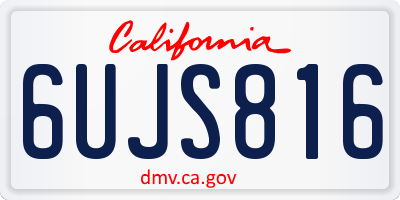 CA license plate 6UJS816