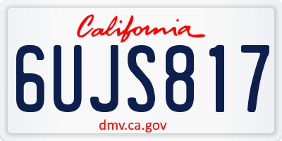 CA license plate 6UJS817