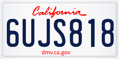 CA license plate 6UJS818