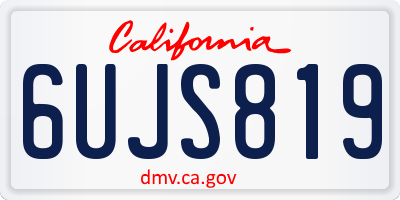 CA license plate 6UJS819