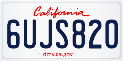 CA license plate 6UJS820