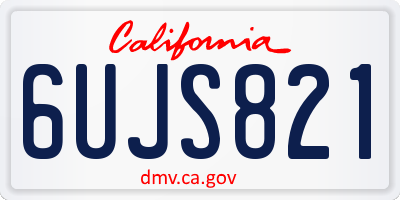 CA license plate 6UJS821