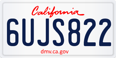 CA license plate 6UJS822