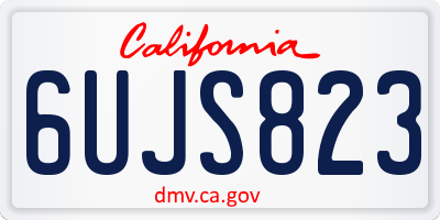 CA license plate 6UJS823