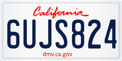 CA license plate 6UJS824