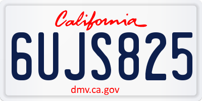 CA license plate 6UJS825