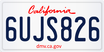 CA license plate 6UJS826