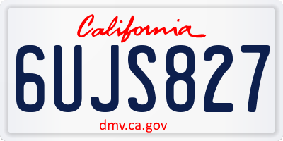CA license plate 6UJS827