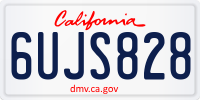 CA license plate 6UJS828