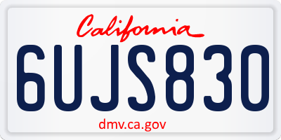 CA license plate 6UJS830