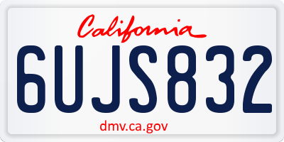 CA license plate 6UJS832