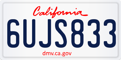 CA license plate 6UJS833