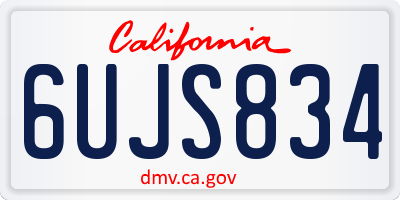 CA license plate 6UJS834