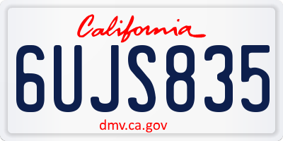CA license plate 6UJS835