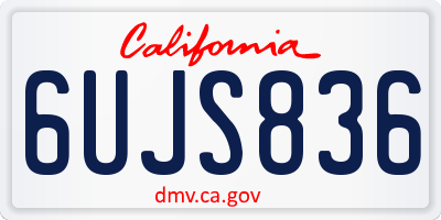 CA license plate 6UJS836