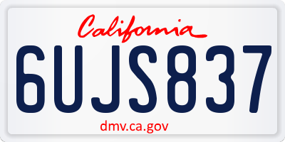 CA license plate 6UJS837