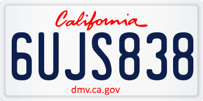 CA license plate 6UJS838