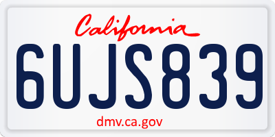 CA license plate 6UJS839