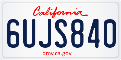 CA license plate 6UJS840