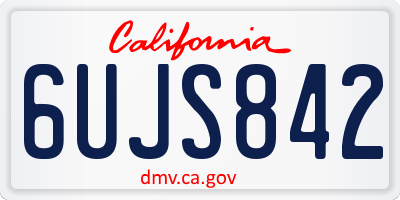 CA license plate 6UJS842