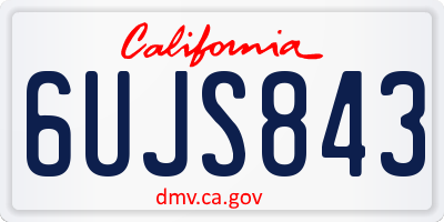 CA license plate 6UJS843