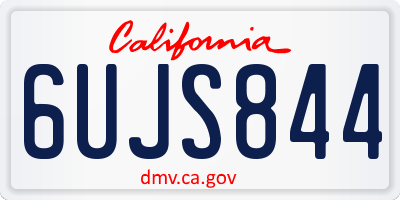 CA license plate 6UJS844