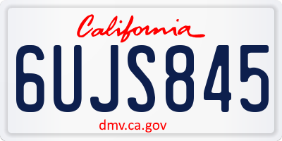 CA license plate 6UJS845