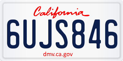 CA license plate 6UJS846