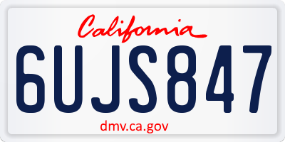 CA license plate 6UJS847