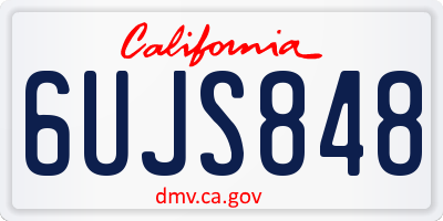 CA license plate 6UJS848