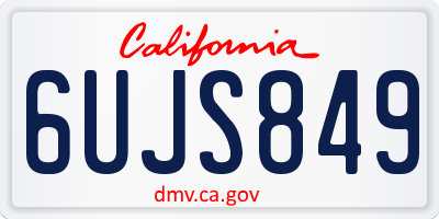 CA license plate 6UJS849