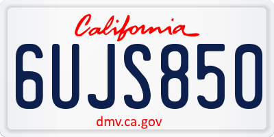 CA license plate 6UJS850