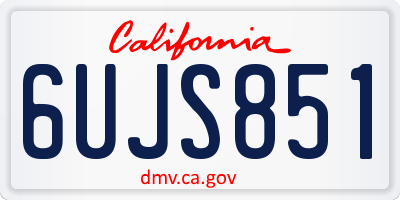 CA license plate 6UJS851