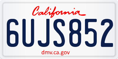 CA license plate 6UJS852