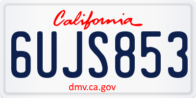 CA license plate 6UJS853