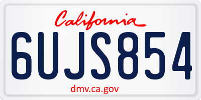 CA license plate 6UJS854