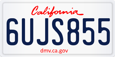 CA license plate 6UJS855