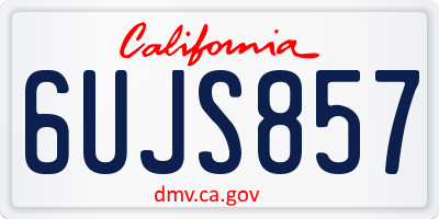 CA license plate 6UJS857