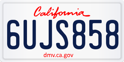 CA license plate 6UJS858