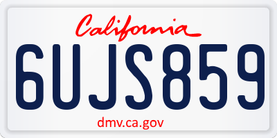 CA license plate 6UJS859