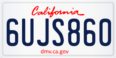 CA license plate 6UJS860