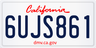 CA license plate 6UJS861