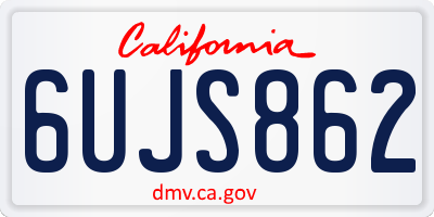 CA license plate 6UJS862