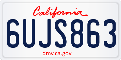 CA license plate 6UJS863