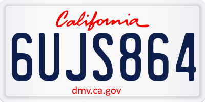 CA license plate 6UJS864