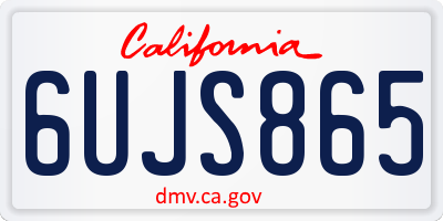 CA license plate 6UJS865