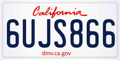 CA license plate 6UJS866