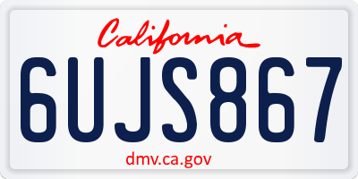 CA license plate 6UJS867